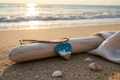 Ocean Heart Resin Necklace — Real Sand & Shell Pendant